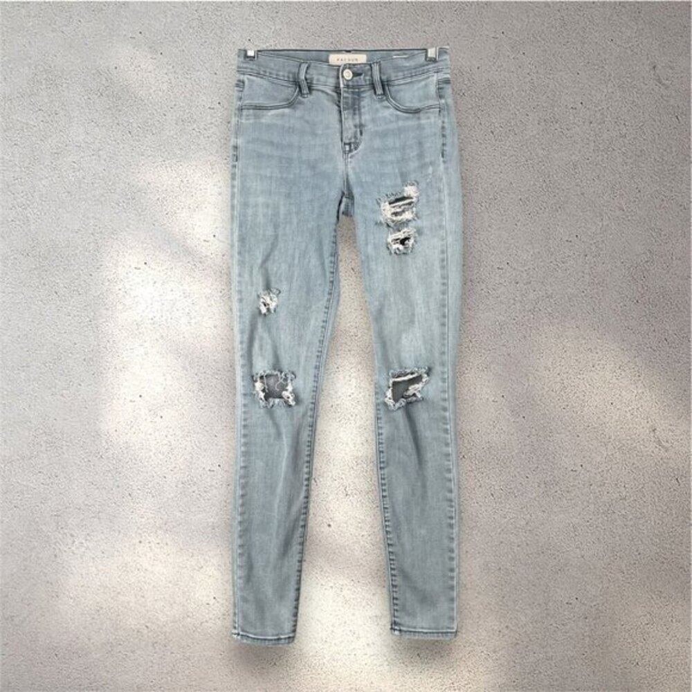 PacSun Jegging Jeans Women’s Size 24 Light Wash Skinny Fit Distressed Denim